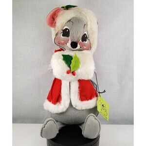 Vintage 1964-1966 Annalee Christmas Mouse with Muff  12” Tall
